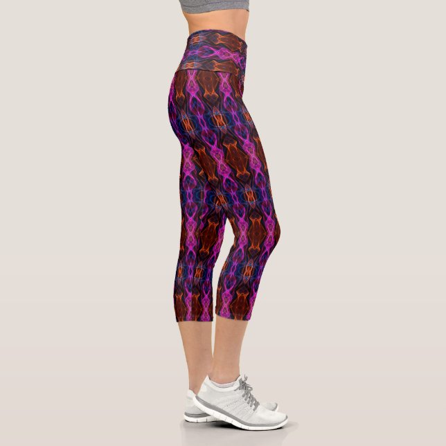 Digital Multicolored Pattern  Capri Leggings (Right)