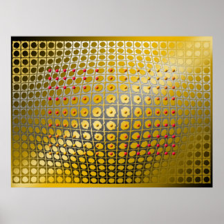 Digital Op-art Spheroid magnetism Poster