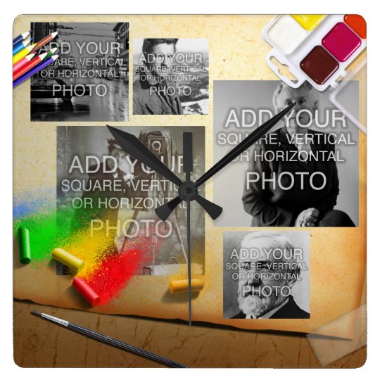Digital or Instagram 5-Photo Artistic Wall Clock
