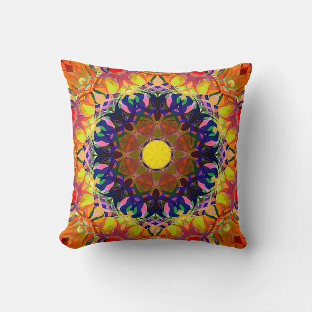 Digital Painting Beautiful Abstract Colourful Back Throw Pillow (Front)