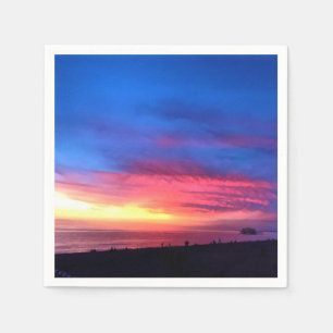 Digital Painting - Beautiful Sunset with West Pier Napkin