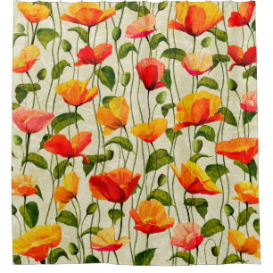 Digital paper poppies pattern