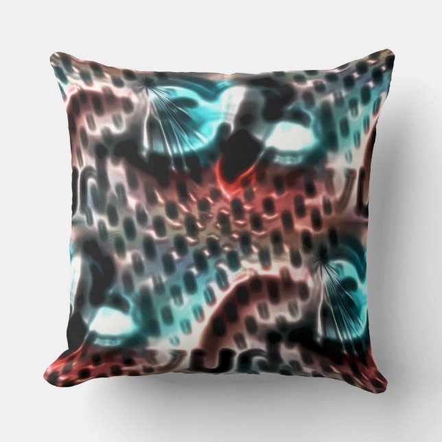 Digital perforated board design with ink drops     throw pillow (Front)