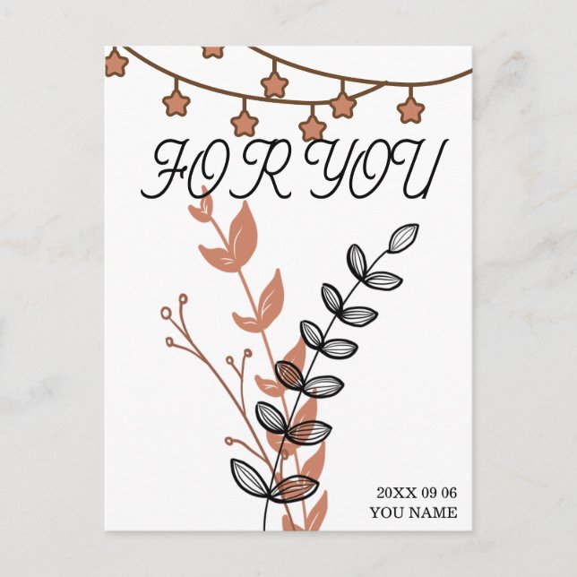 Digital postcard 'For you' – Printable card with a (Front)