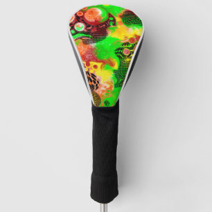 Digital Pour Painting Autumn Colours Fluid Art Golf Head Cover