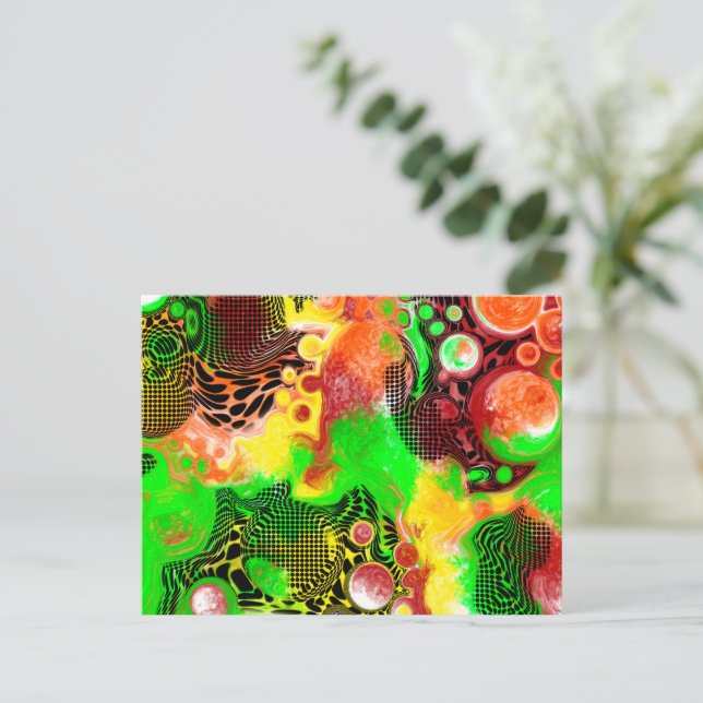 Digital Pour Painting Fluid Art Postcard (Standing Front)