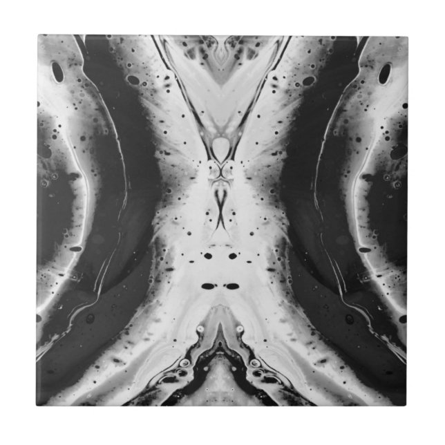 digital pouring black and white tile (Front)