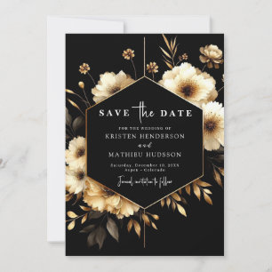 Digital Printable Gold and Black Wedding Save The Date