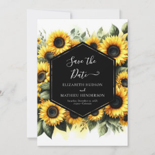 Digital Printable Sunflower Wedding Save The Date