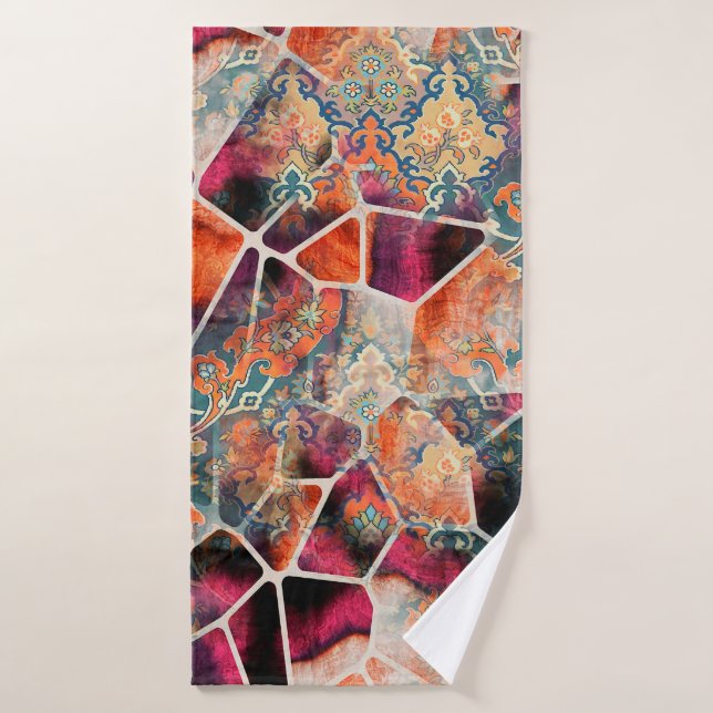 digital printing textile pattern wallpaper colorfu bath towel (Bath Towel)
