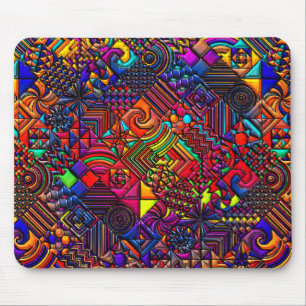 digital quilt modern retro mouse pad