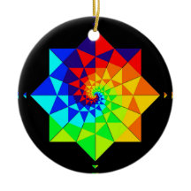 Digital Rainbow Spiral Necklace or