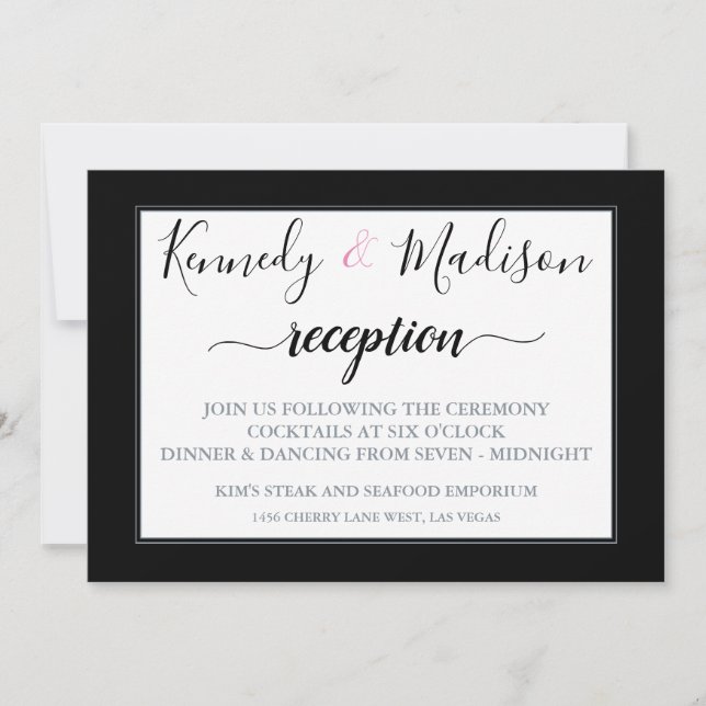 DIGITAL RECEPTION Edgy Black Amazing Fab  Invitation (Front)