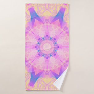 Digital retro abstract mandala. Bright flower. Bea Bath Towel