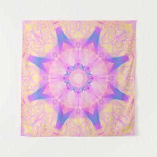 Digital retro abstract mandala. Bright flower. Bea Tapestry
