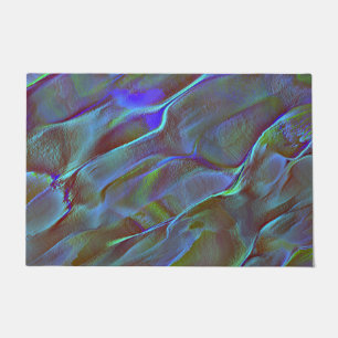 Digital rock in satin shade of burnt blue green  doormat