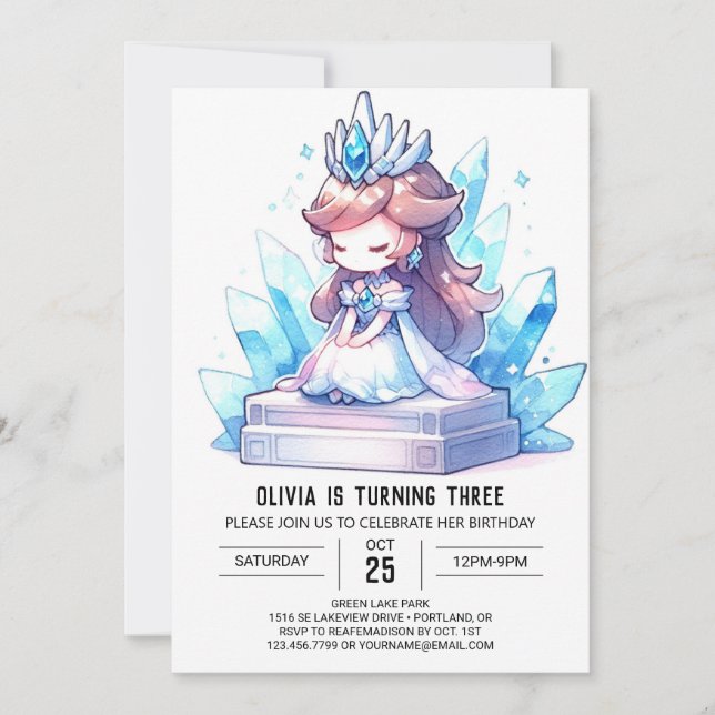 Digital Royal Princess Birthday Invitation (Front)