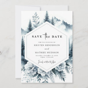 Digital Rustic Mountain Wedding Save The Date