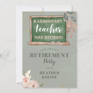 Digital Rustic Teacher Retirement Party Template