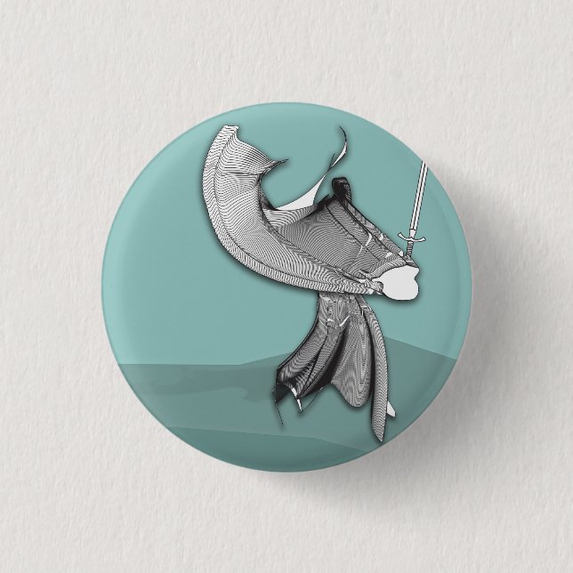 Digital Samurai 1 Inch Round Button (Front)