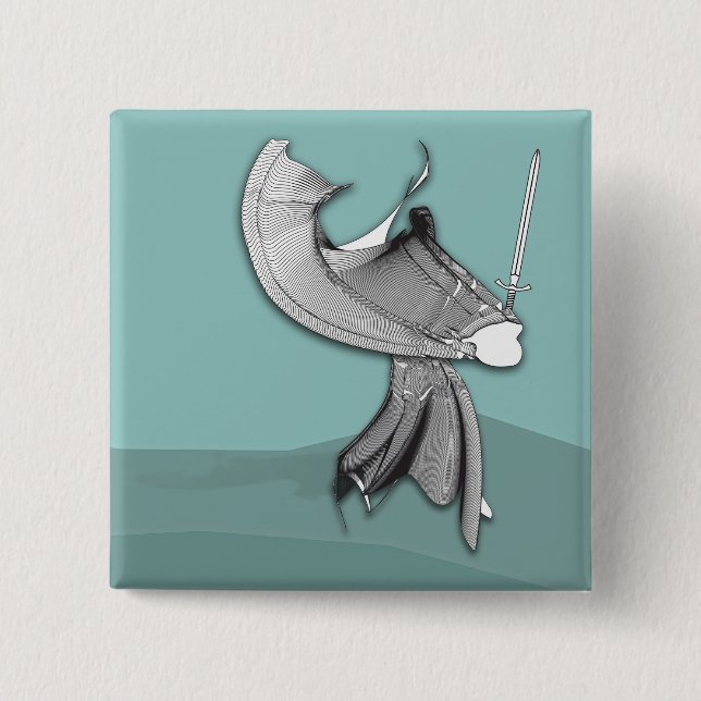 Digital Samurai 2 Inch Square Button (Front)