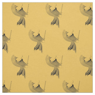 Digital Samurai Figure - Custom background colour Fabric