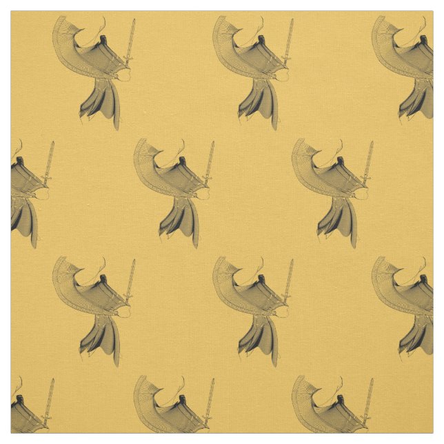 Digital Samurai Figure - Custom background colour Fabric (Swatch)
