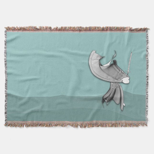Digital Samurai Throw Blanket (Front)