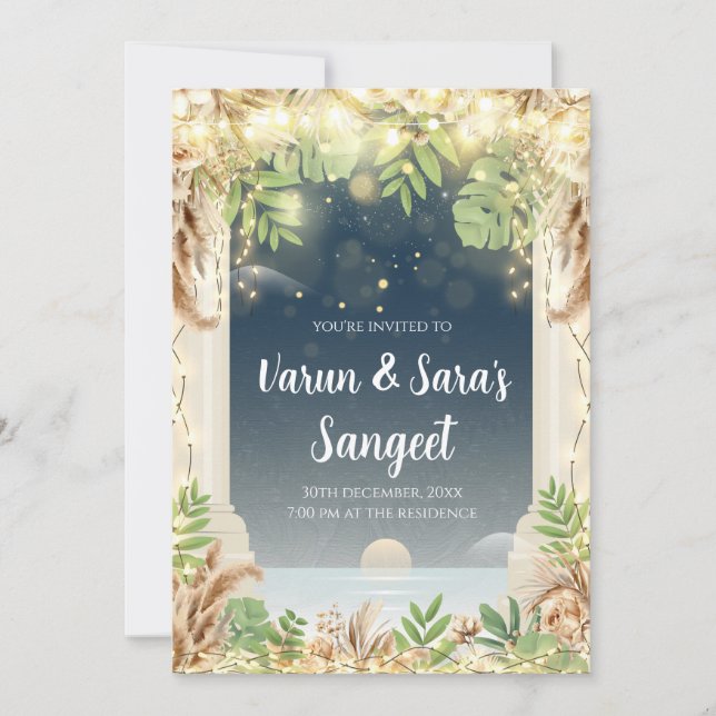 Digital Sangeet invites Reception invitations (Front)