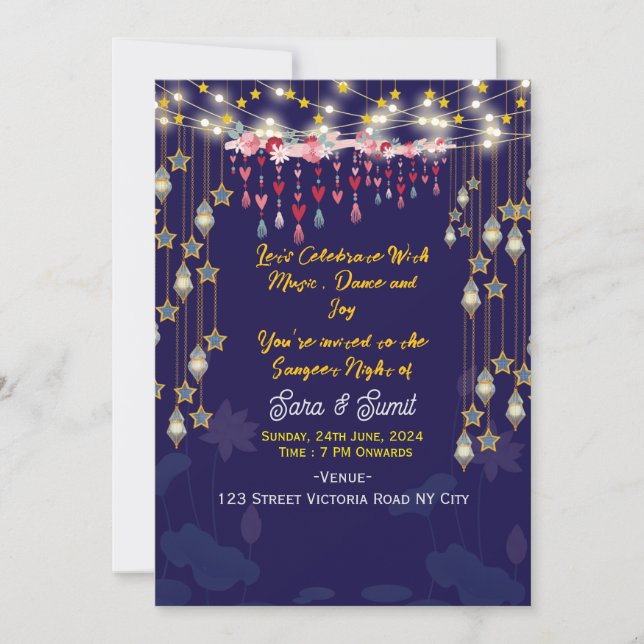 Digital Sangeet Night Invitations  (Devant)