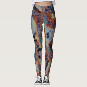 Digital sheep's wool smeared with coloured paint leggings