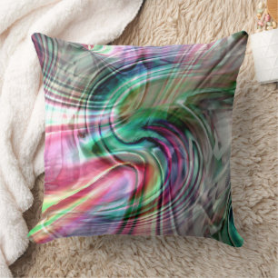 Digital shine colourful S-curve brush strokes over Throw Pillow