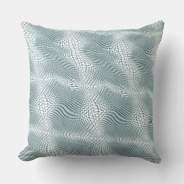 Digital silver jute tilted over white background   throw pillow (Front)