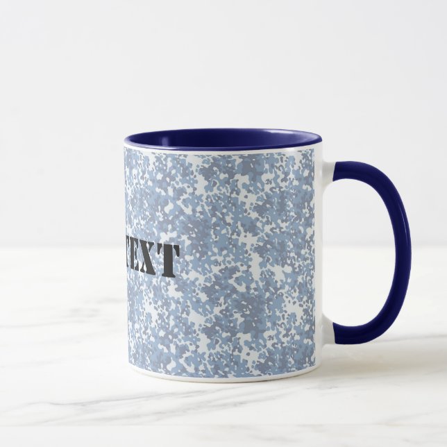 Digital Sky Blue Camouflage (Lightened) Mug (Right)