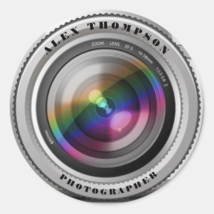 Digital SLR Camera Photography Lense Custom Classic Round Sticker