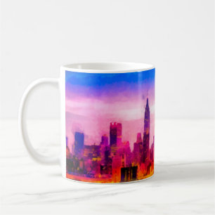 Digital structure of painting. Night cityscapecity Coffee Mug