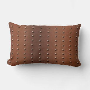 Digital Studded Brushed Copper Metal Pattern Lumbar Pillow