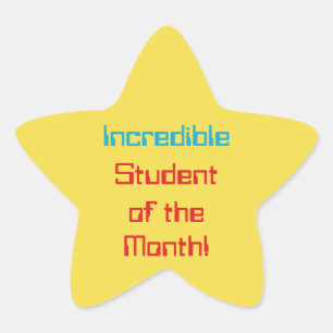 Digital Style "Incredible Student of the Month!" Star Sticker