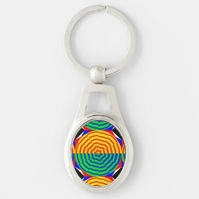 Digital Sunrise by Kenneth Yoncich Keychain (Front)