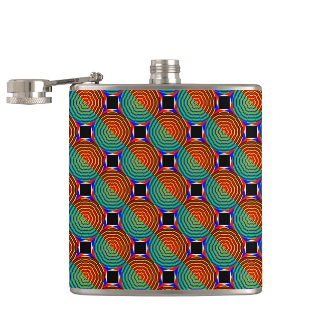 Digital Sunset by Kenneth Yoncich Hip Flask (Opened)