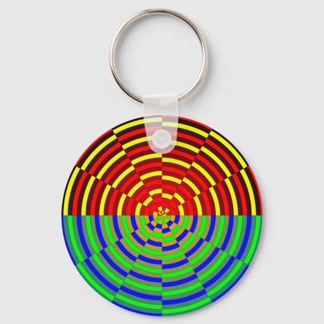 Digital Sunset by Kenneth Yoncich Keychain (Front)
