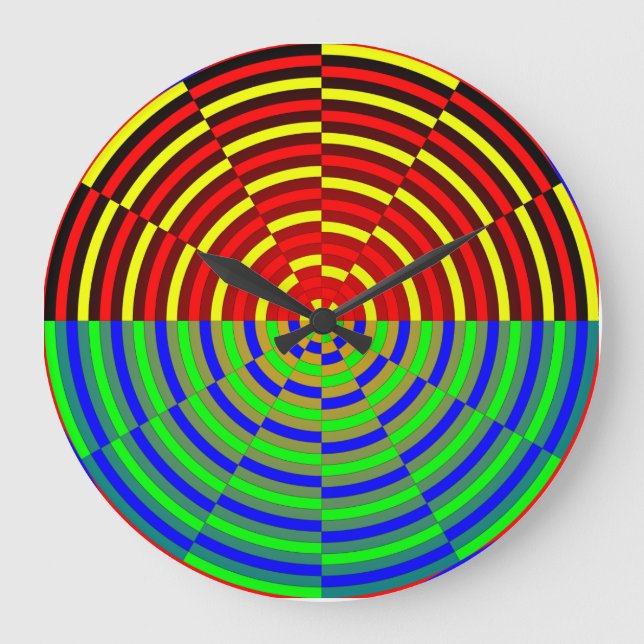 Digital Sunset by Kenneth Yoncich Large Clock (Front)