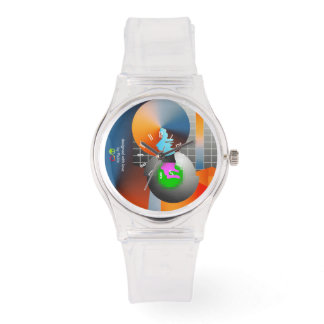 Digital Sunset Clear Watch