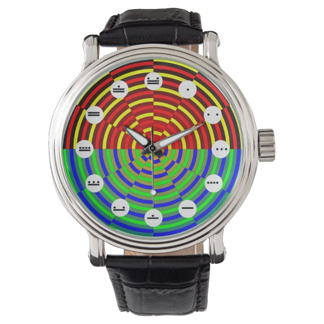 Digital Sunset (Mayan Face) by Kenneth Yoncich Watch (Front)