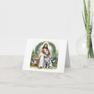 Digital Sympathy for Dog Loss-Jesus with Dalmation Card