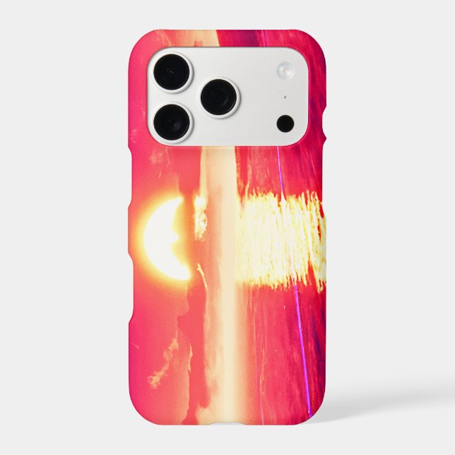 Digital Synthwave Sunset Sea Reflection (Back)