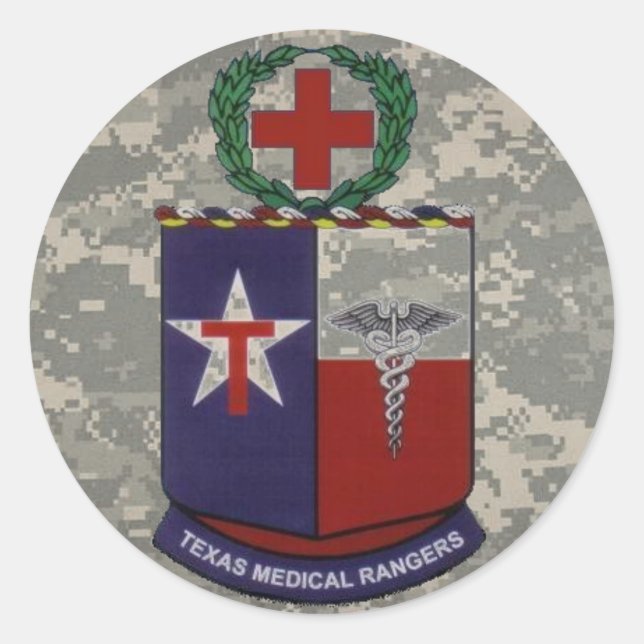 digital, texas medical Rangers no blue Classic Round Sticker (Front)
