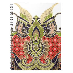 digital textile design with beautiful bunch decora notebook