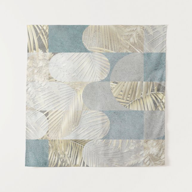 Digital tiles design. 3D render Colourful ceramic  Tapestry (Front)