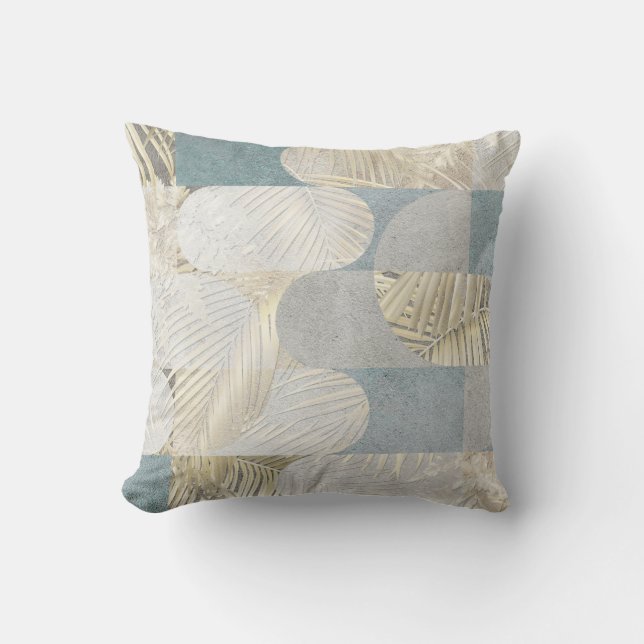 Digital tiles design. 3D render Colourful ceramic  Throw Pillow (Front)